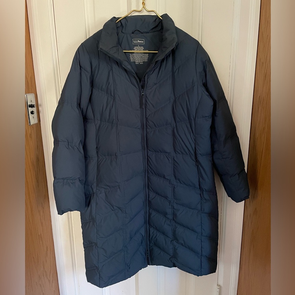 L.L. Bean Dark Blue Quilted Coat
